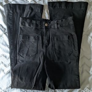 Black flared jeans